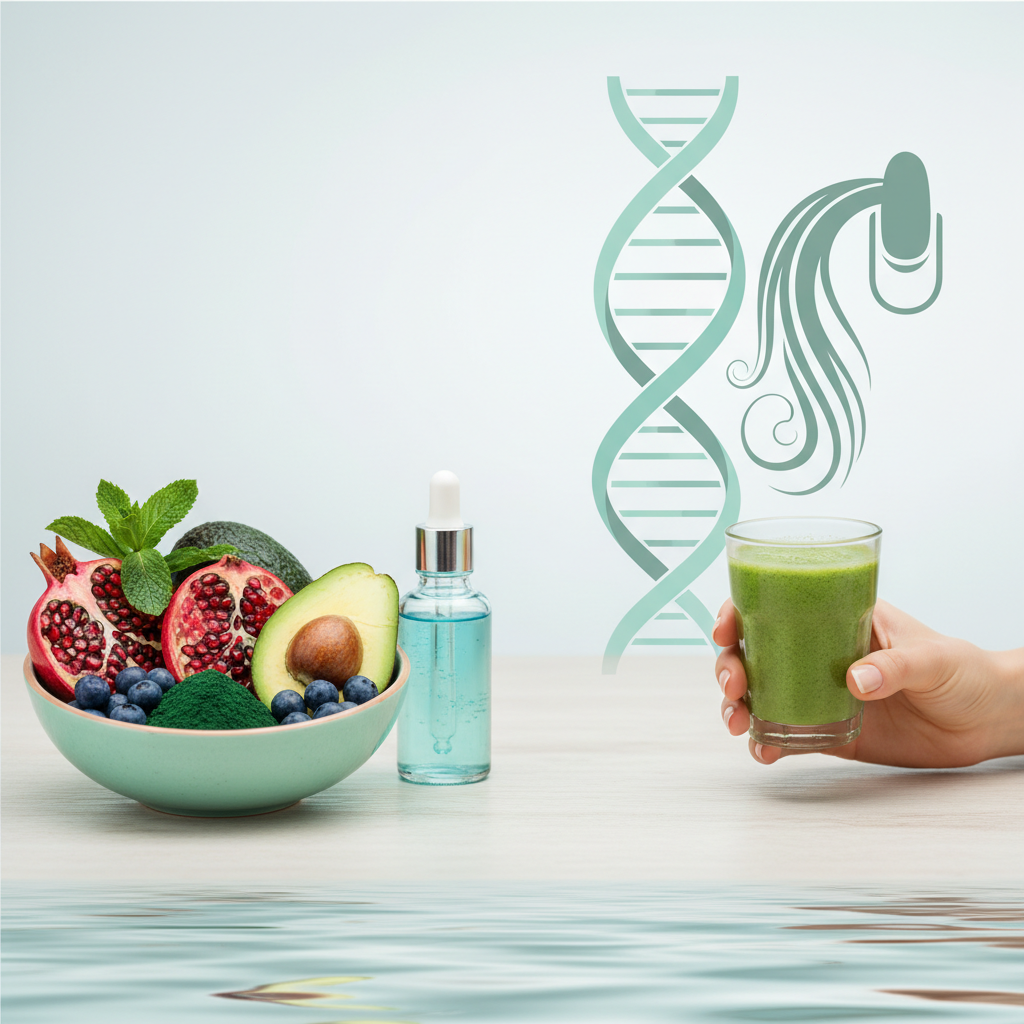 صورة رئيسية توضّح موضوع المقال: تغذية المرأة العربية: دليل شامل لبشرة صحية وشعر لامع وأظافر قوية