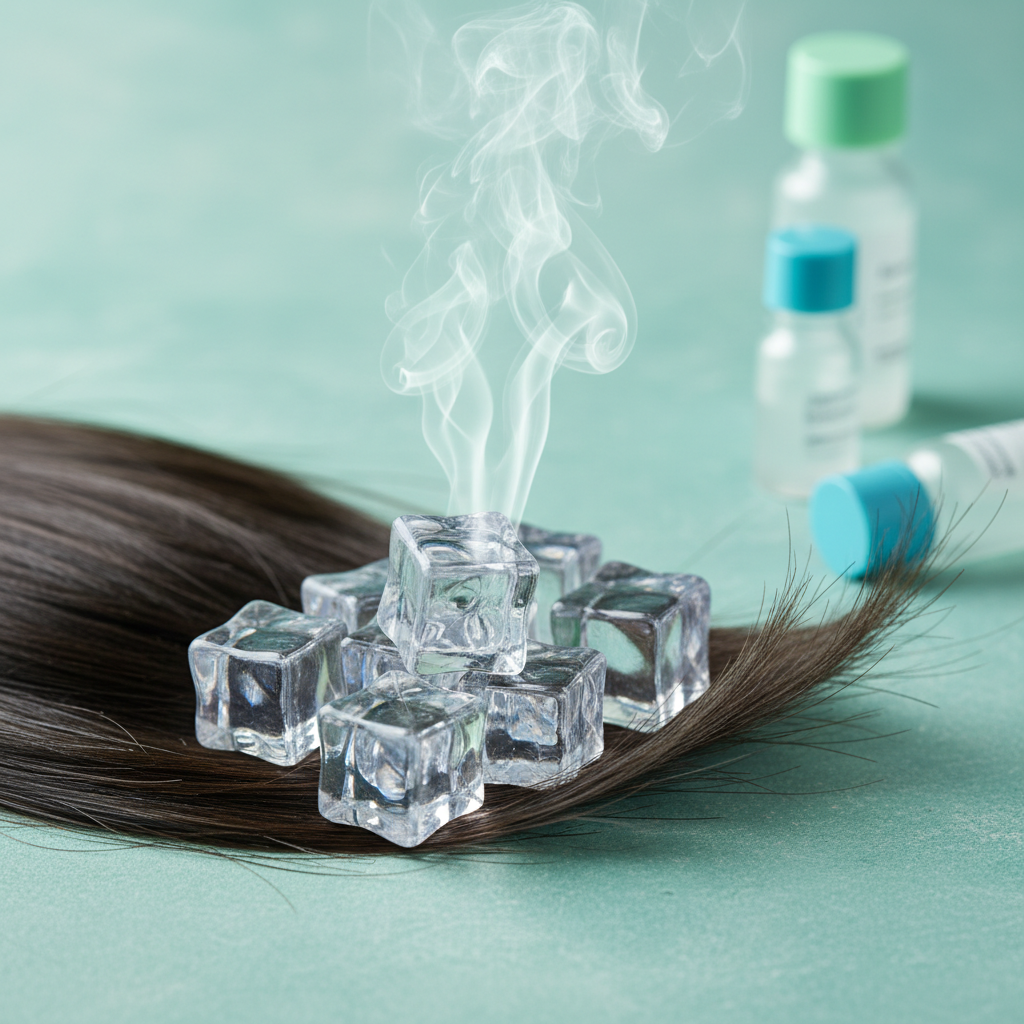 صورة رئيسية توضّح موضوع المقال: تقنية 'Skin Icing' للشعر: تبريد فروة الرأس لنمو صحي ولمعان فريد