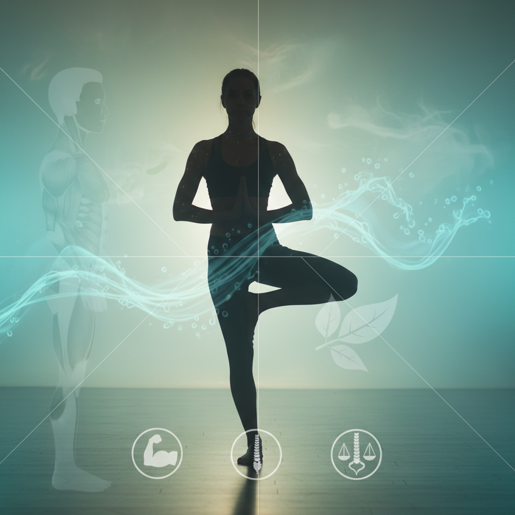 صورة رئيسية توضّح موضوع المقال: تمارين اليوغا الساخنة (Bikram Yoga) للمرأة: قوة، مرونة، وتوازن