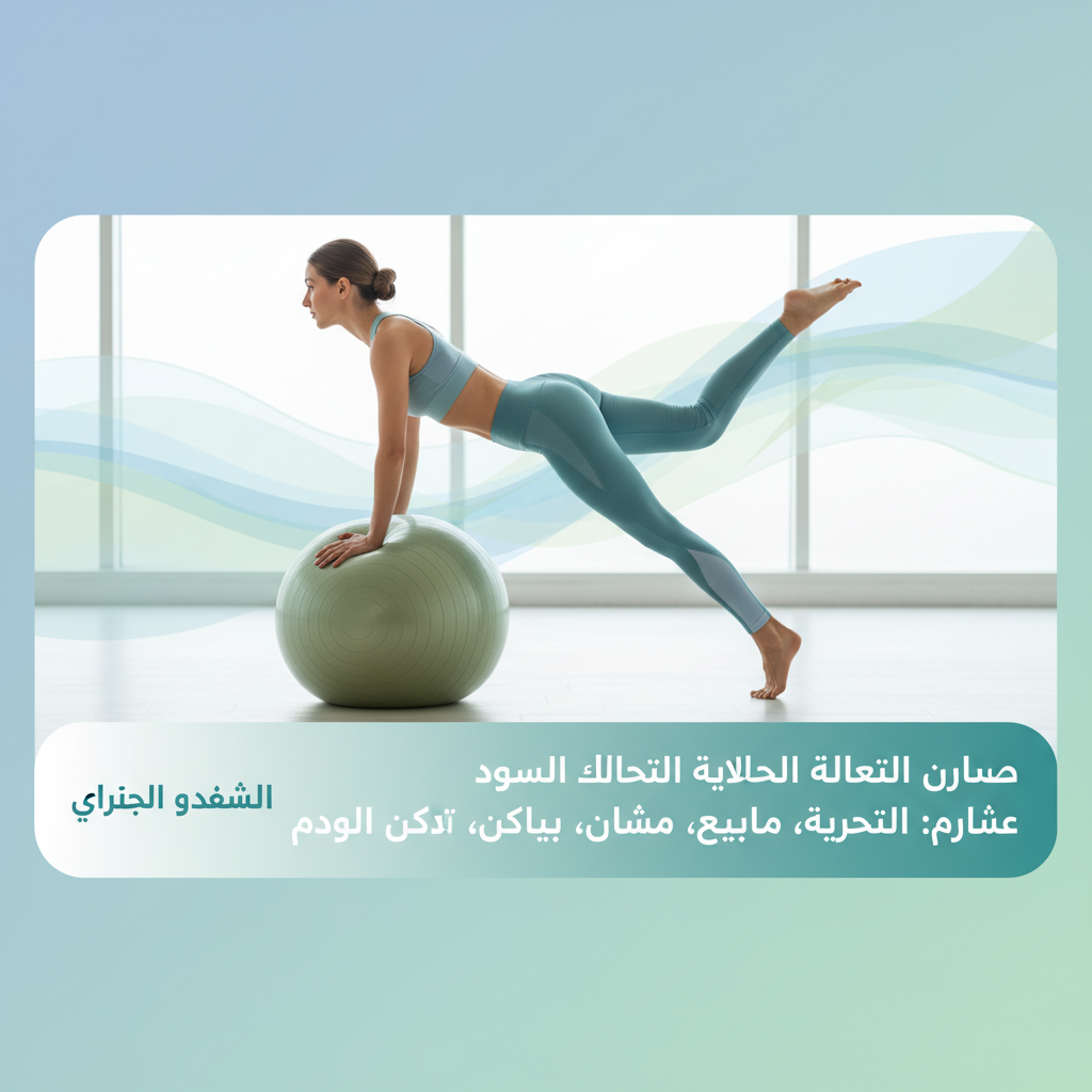 صورة رئيسية توضّح موضوع المقال: تمارين البيلاتس بالكرة السويسرية للنساء: شد الجسم، توازن، وقوة أساسية