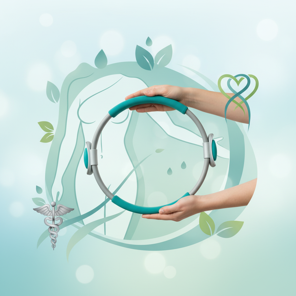 صورة رئيسية توضّح موضوع المقال: تمارين البيلاتس بالمرونة الدائرية (Magic Circle): نحت الجسم ومرونة فائقة